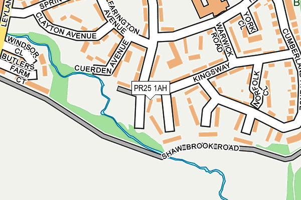 PR25 1AH map - OS OpenMap – Local (Ordnance Survey)