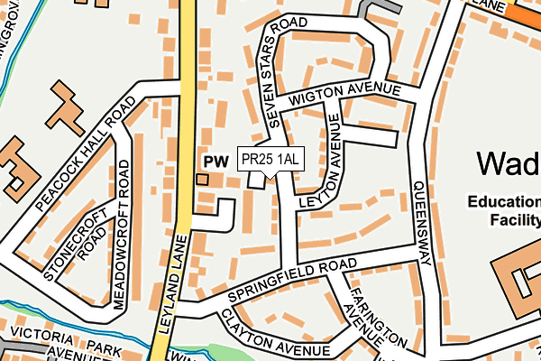 PR25 1AL map - OS OpenMap – Local (Ordnance Survey)