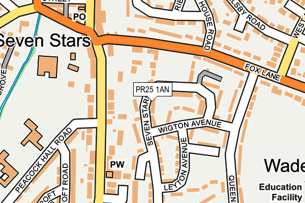 PR25 1AN map - OS OpenMap – Local (Ordnance Survey)