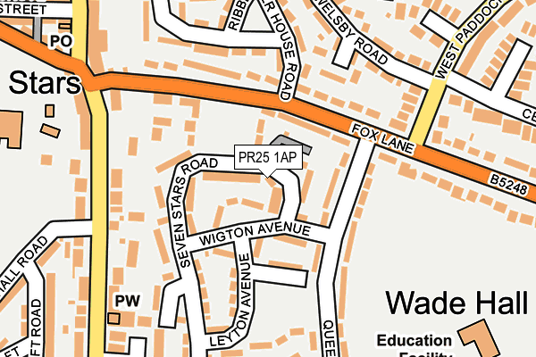 PR25 1AP map - OS OpenMap – Local (Ordnance Survey)