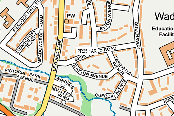 PR25 1AR map - OS OpenMap – Local (Ordnance Survey)