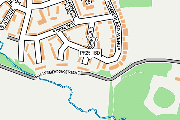 PR25 1BD map - OS OpenMap – Local (Ordnance Survey)