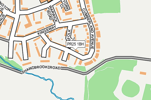 PR25 1BH map - OS OpenMap – Local (Ordnance Survey)