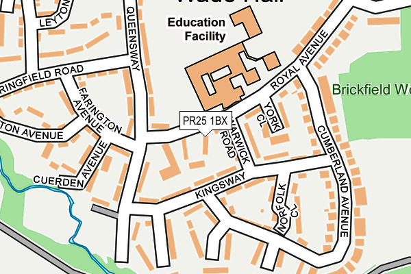 PR25 1BX map - OS OpenMap – Local (Ordnance Survey)