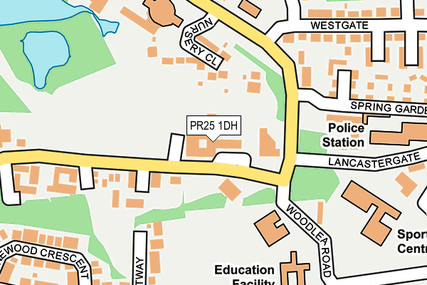 PR25 1DH map - OS OpenMap – Local (Ordnance Survey)