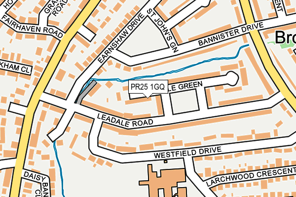 PR25 1GQ map - OS OpenMap – Local (Ordnance Survey)