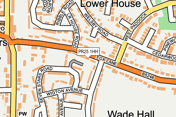 PR25 1HH map - OS OpenMap – Local (Ordnance Survey)