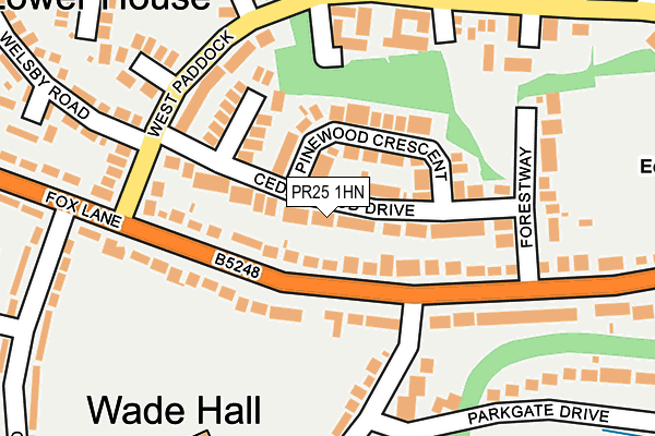 PR25 1HN map - OS OpenMap – Local (Ordnance Survey)