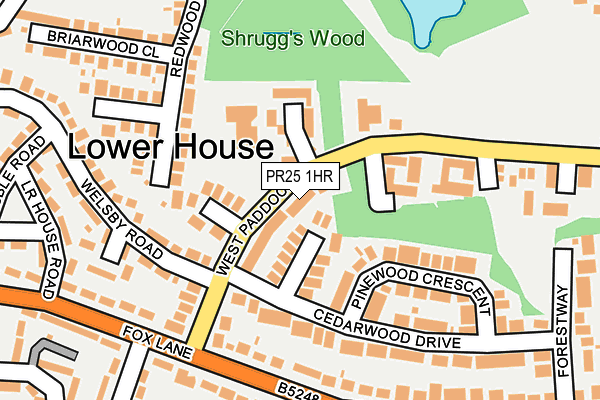 PR25 1HR map - OS OpenMap – Local (Ordnance Survey)