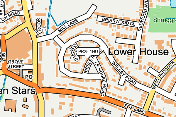 PR25 1HU map - OS OpenMap – Local (Ordnance Survey)