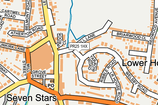 PR25 1HX map - OS OpenMap – Local (Ordnance Survey)