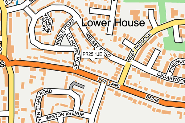 PR25 1JE map - OS OpenMap – Local (Ordnance Survey)