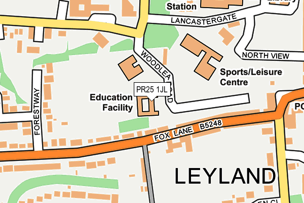 PR25 1JL map - OS OpenMap – Local (Ordnance Survey)