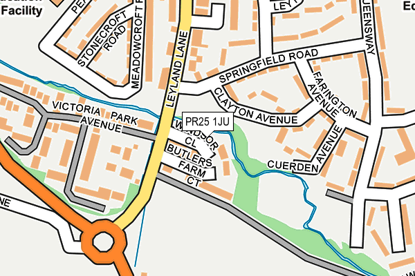PR25 1JU map - OS OpenMap – Local (Ordnance Survey)
