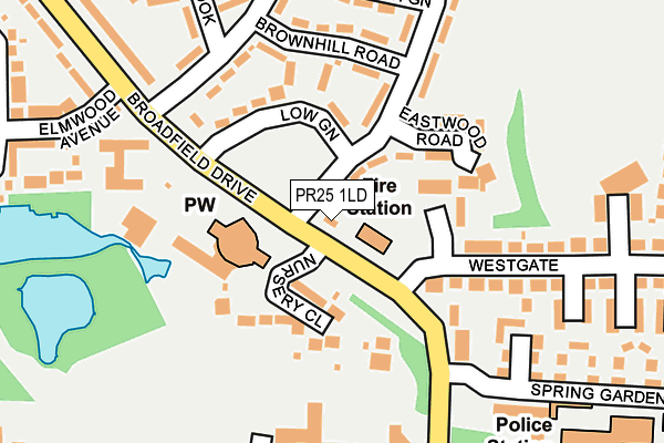 PR25 1LD map - OS OpenMap – Local (Ordnance Survey)