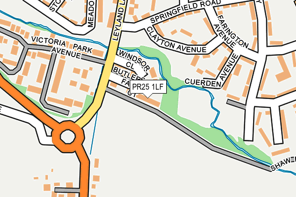 PR25 1LF map - OS OpenMap – Local (Ordnance Survey)