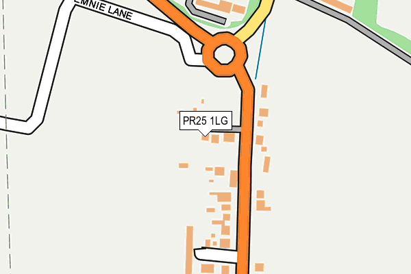 PR25 1LG map - OS OpenMap – Local (Ordnance Survey)