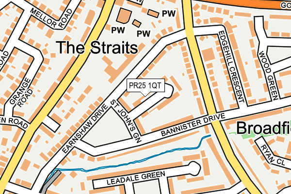 PR25 1QT map - OS OpenMap – Local (Ordnance Survey)