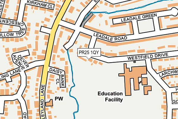 PR25 1QY map - OS OpenMap – Local (Ordnance Survey)