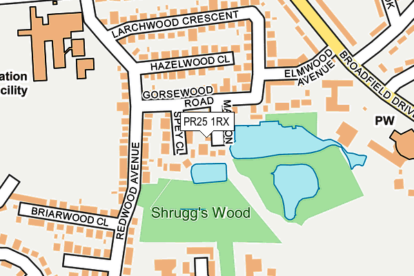 PR25 1RX map - OS OpenMap – Local (Ordnance Survey)