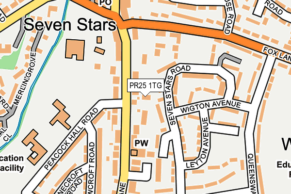 PR25 1TG map - OS OpenMap – Local (Ordnance Survey)