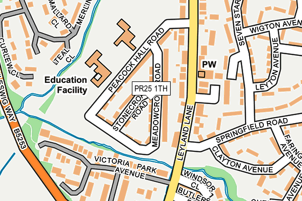 PR25 1TH map - OS OpenMap – Local (Ordnance Survey)