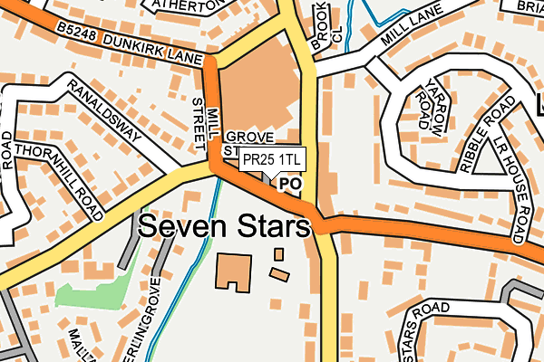 PR25 1TL map - OS OpenMap – Local (Ordnance Survey)