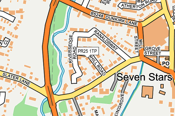 PR25 1TP map - OS OpenMap – Local (Ordnance Survey)