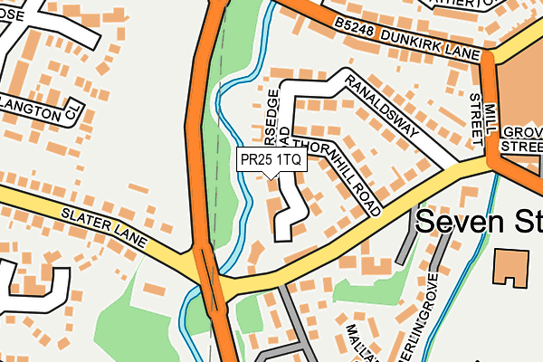 PR25 1TQ map - OS OpenMap – Local (Ordnance Survey)