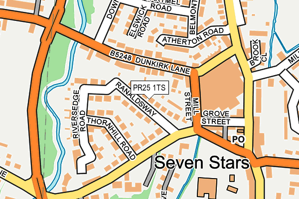 PR25 1TS map - OS OpenMap – Local (Ordnance Survey)