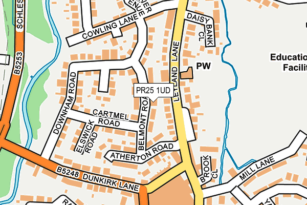 PR25 1UD map - OS OpenMap – Local (Ordnance Survey)
