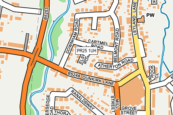 PR25 1UH map - OS OpenMap – Local (Ordnance Survey)