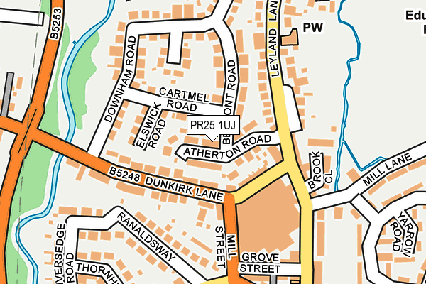 PR25 1UJ map - OS OpenMap – Local (Ordnance Survey)