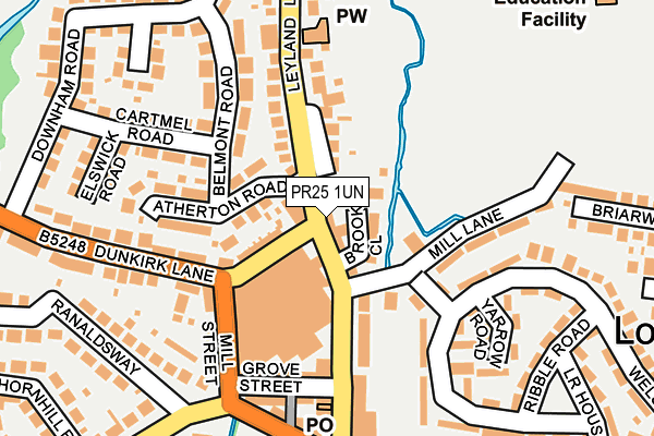 PR25 1UN map - OS OpenMap – Local (Ordnance Survey)