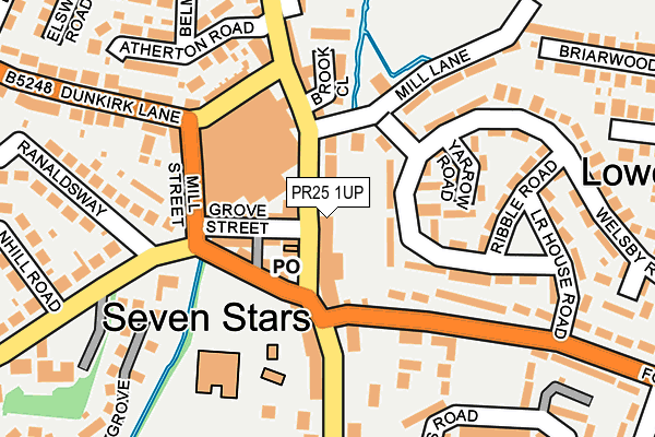 PR25 1UP map - OS OpenMap – Local (Ordnance Survey)