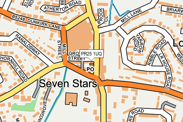 PR25 1UQ map - OS OpenMap – Local (Ordnance Survey)