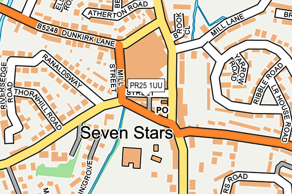 PR25 1UU map - OS OpenMap – Local (Ordnance Survey)
