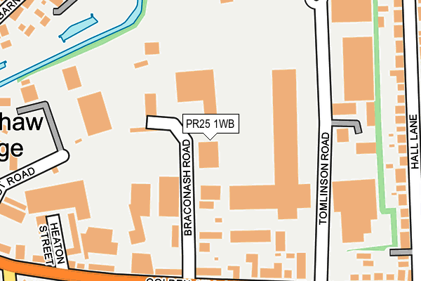 PR25 1WB map - OS OpenMap – Local (Ordnance Survey)