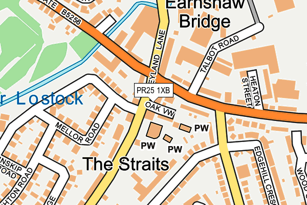 PR25 1XB map - OS OpenMap – Local (Ordnance Survey)