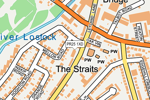 PR25 1XD map - OS OpenMap – Local (Ordnance Survey)