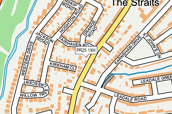 PR25 1XH map - OS OpenMap – Local (Ordnance Survey)