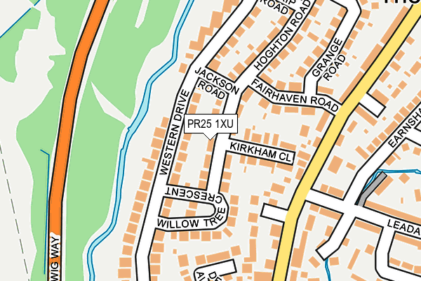 PR25 1XU map - OS OpenMap – Local (Ordnance Survey)