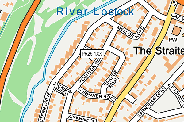 PR25 1XX map - OS OpenMap – Local (Ordnance Survey)