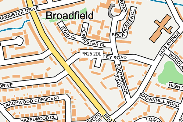 PR25 2DL map - OS OpenMap – Local (Ordnance Survey)