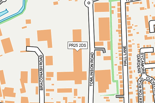 PR25 2DS map - OS OpenMap – Local (Ordnance Survey)
