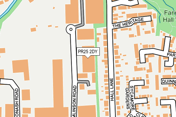 PR25 2DY map - OS OpenMap – Local (Ordnance Survey)