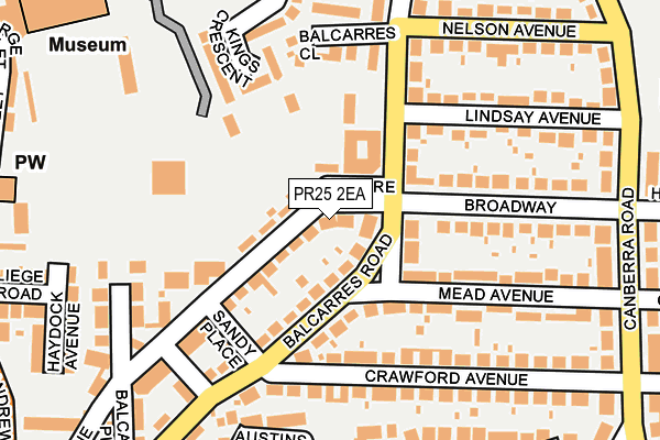 PR25 2EA map - OS OpenMap – Local (Ordnance Survey)