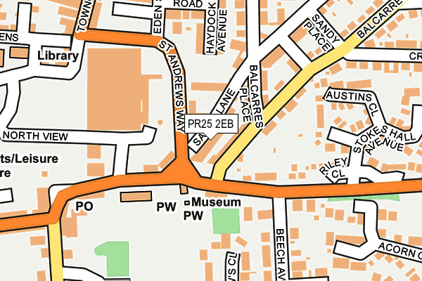 PR25 2EB map - OS OpenMap – Local (Ordnance Survey)