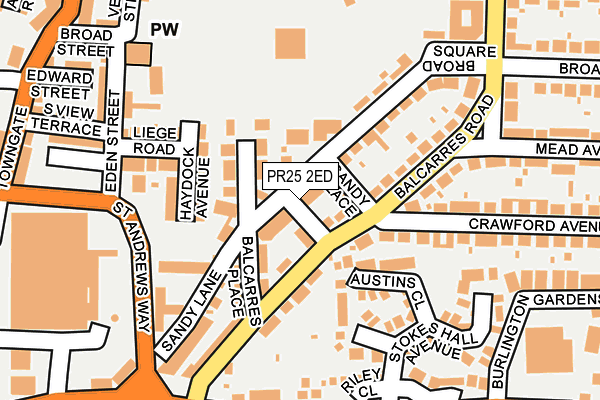 PR25 2ED map - OS OpenMap – Local (Ordnance Survey)