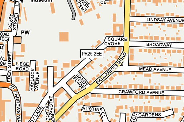 PR25 2EE map - OS OpenMap – Local (Ordnance Survey)